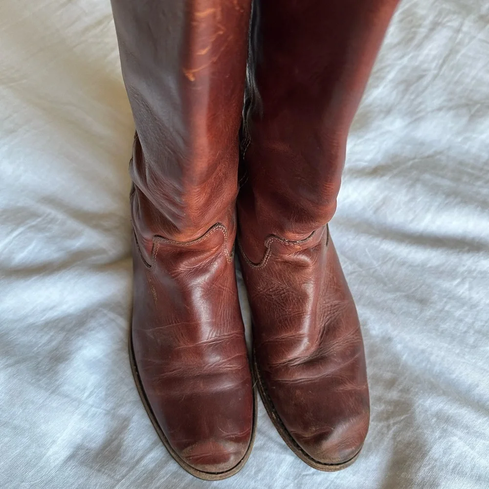 Frye Women's Tall Brown Leather Riding Boots
